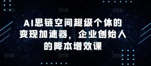 AI思链空间：超级个体变现加速器与企业创始人降本增效课程-小伟资源网
