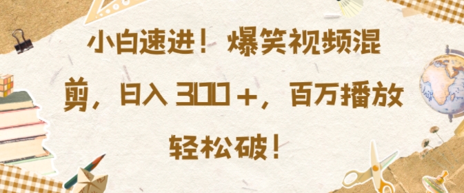 小白必看！爆笑视频混剪技巧揭秘，日入3张，百万播放轻松达成-小伟资源网