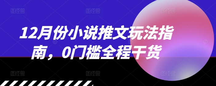 12月小说推文全攻略：零门槛实操技巧与干货分享-小伟资源网