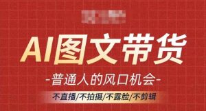 AI图文带货新风口：无需直播拍摄，普通人轻松月入过万-小伟资源网