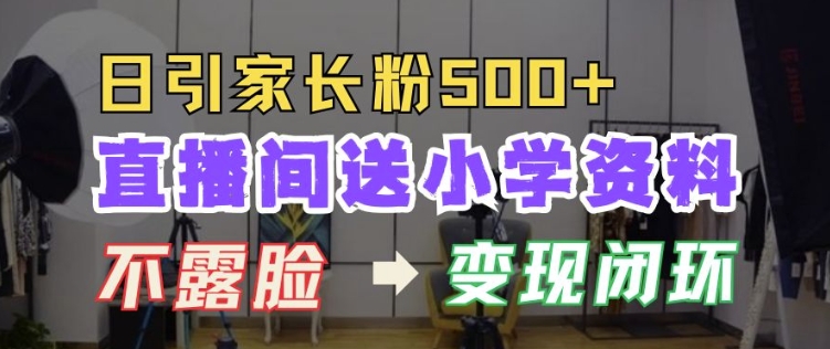 揭秘直播间送小学资料引流500+家长粉，打造高效变现闭环模式-小伟资源网