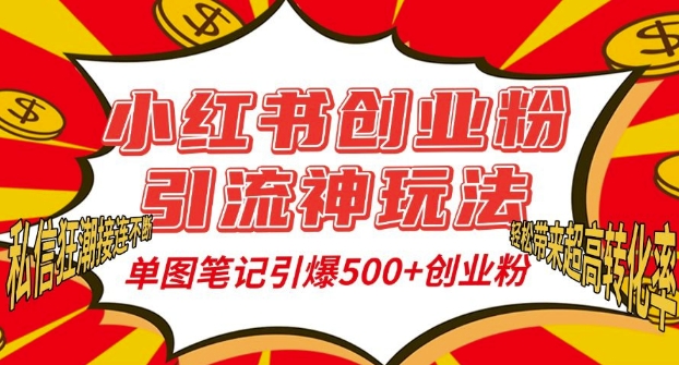 小红书创业粉引流秘籍：单图笔记轻松吸引500+精准粉丝，私信互动持续火爆-小伟资源网