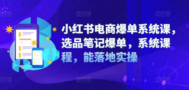 小红书电商爆单实操课：选品笔记与系统课程全攻略-小伟资源网