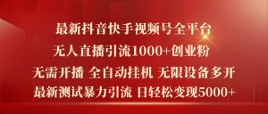揭秘抖音快手视频号无人直播引流技巧：日引1000+精准创业粉，轻松变现5k+-小伟资源网