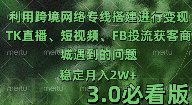 跨境电商网络与TK直播、短视频、FB投流获客及商城变现3.0全攻略【揭秘】-小伟资源网