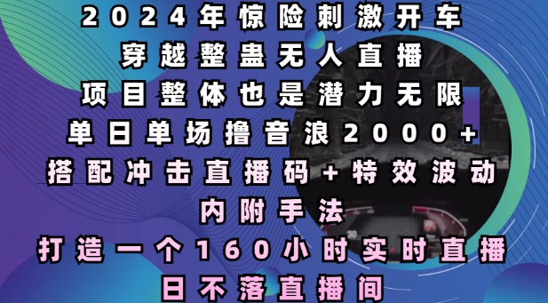 2024年惊险穿越无人区直播：单日音浪2000+，160小时实时日不落直播间揭秘-小伟资源网