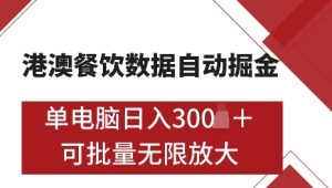 港澳数据自动化掘金：单机日赚5张，支持矩阵批量无限操作【揭秘】-小伟资源网