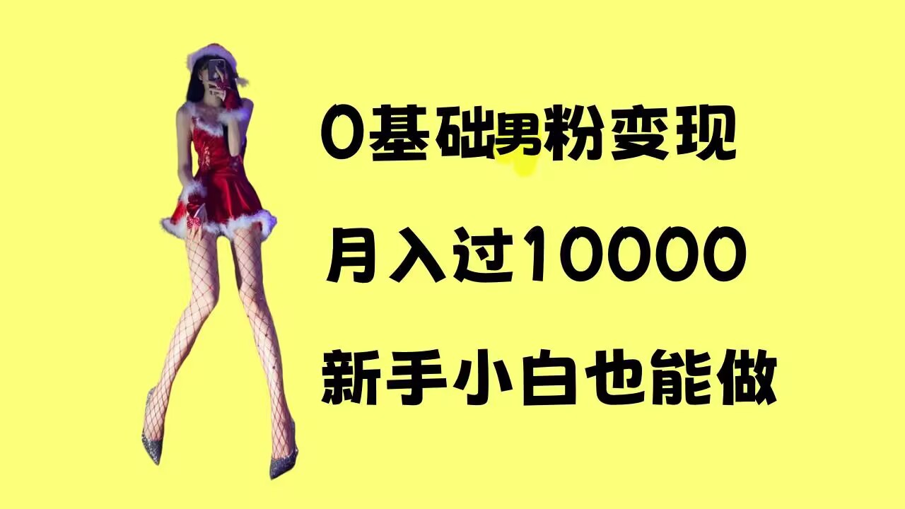 新手小白0基础男粉s粉变现秘籍，月入过万轻松实现【操作简单】-小伟资源网