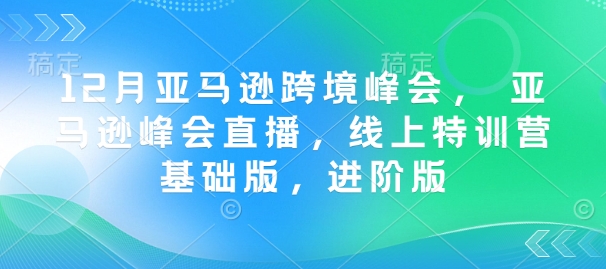 12月亚马逊跨境峰会直播：线上特训营基础与进阶版全面解析-小伟资源网