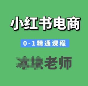 小红书电商从零到精通：开店必备全攻略课程-小伟资源网