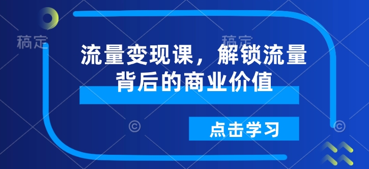 《流量变现课：揭秘流量背后的商业价值与盈利策略》-小伟资源网