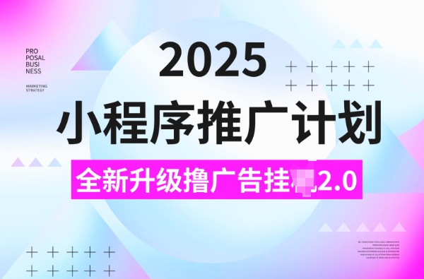 2025小程序推广新策略：广告挂JI3.0玩法揭秘，日均收益5张-小伟资源网