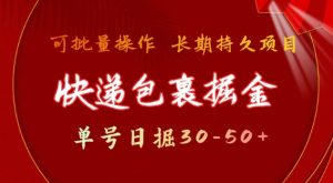 揭秘快递包裹撸金:单号日赚30-50+,批量操作,长久稳定收益-小伟资源网