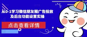 《微信朋友圈广告投放与后台功能设置:从入门到精通的实操指南》-小伟资源网