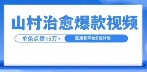 山村治愈视频爆红：单条15万点赞，日入1k的温暖奇迹-小伟资源网