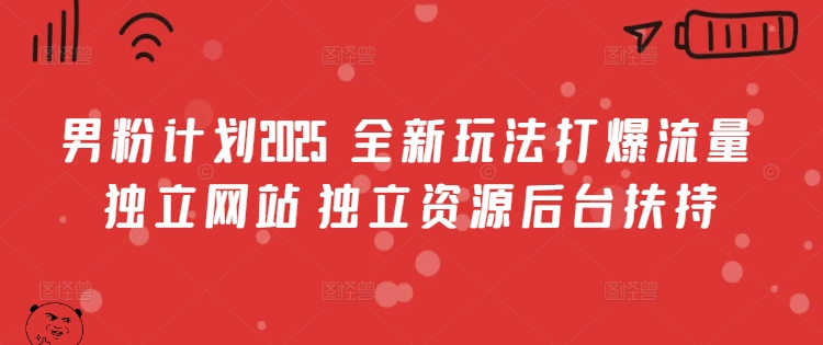 \”2025男粉计划：独立网站+资源后台，揭秘流量爆款新玩法\”-小伟资源网