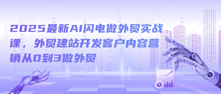 \”2025外贸AI实战课：建站、开发客户到营销速成指南\”-小伟资源网