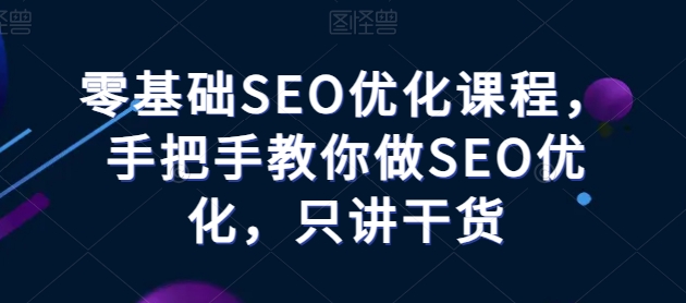 《零基础SEO优化实战课：手把手教你快速掌握核心技巧》-小伟资源网