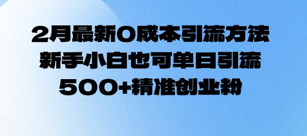 \”2月0成本日引500+创业粉，新手速成秘籍！\”-小伟资源网