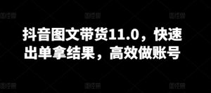 抖音图文带货11.0：高效起号快速变现指南-小伟资源网