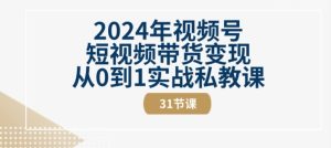 2024视频号带货变现：0基础31节实战私教课-小伟资源网