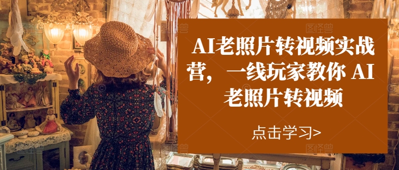 AI老照片动起来！一线大咖手把手教你玩转AI视频制作-小伟资源网