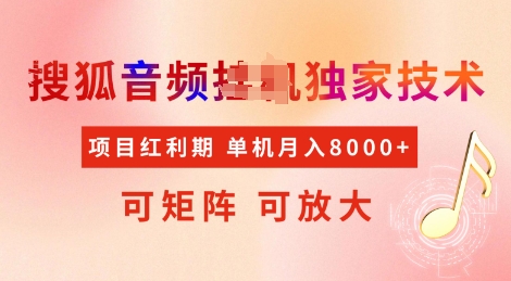 \”搜狐音频挂机技术首曝：矩阵操作月入8K，红利期速抢【独家揭秘】\”-小伟资源网