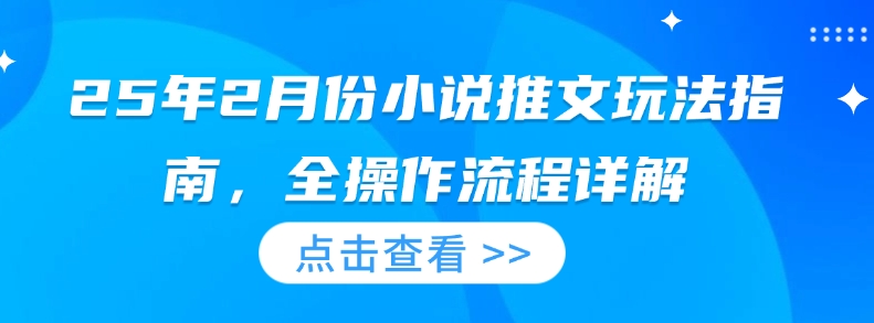 2024年2月小说推文最新玩法：从入门到精通的完整操作指南-小伟资源网