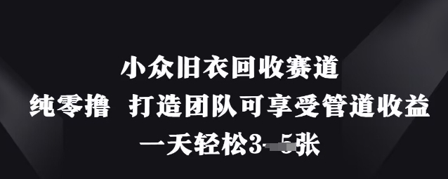 \”小众旧衣回收：零成本创业，团队共建日赚300+\”-小伟资源网