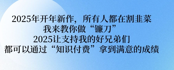 2025知识付费新玩法：从韭菜到镰刀的逆袭秘籍-小伟资源网