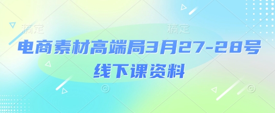 3月27-28日电商高端课全套资料：PPT+视频+导图+录音字幕-小伟资源网