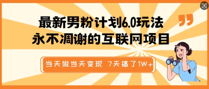 \”男粉计划6.0：日赚过万原创视频玩法，7天速成变现秘籍\”-小伟资源网