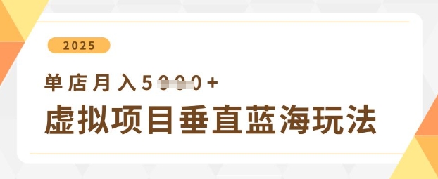 \”虚拟项目暴利玩法：单店轻松月赚5000+\”-小伟资源网