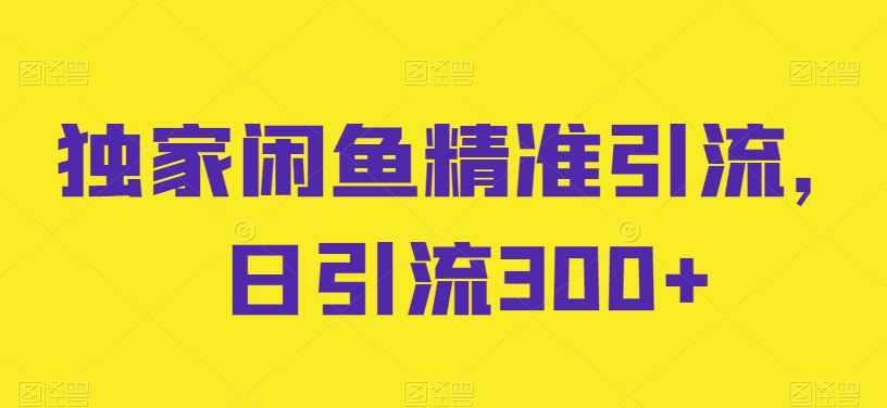\”闲鱼日引流300+秘诀：独家精准获客技巧大公开\”-小伟资源网