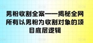 《男粉变现全攻略:拆解全网收割男性流量的底层逻辑》-小伟资源网