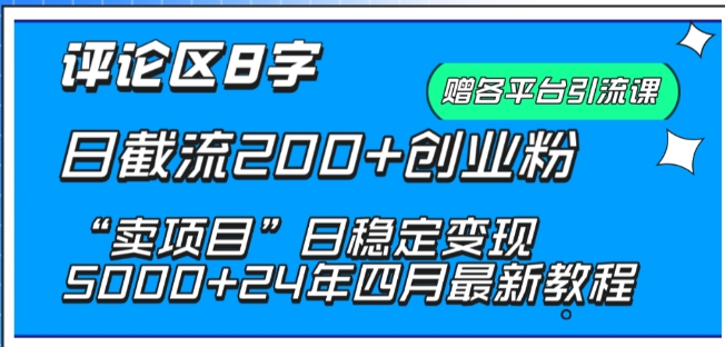 “抖音8字评论日引200+创业粉，卖项目轻松日赚5000+内幕曝光”-小伟资源网