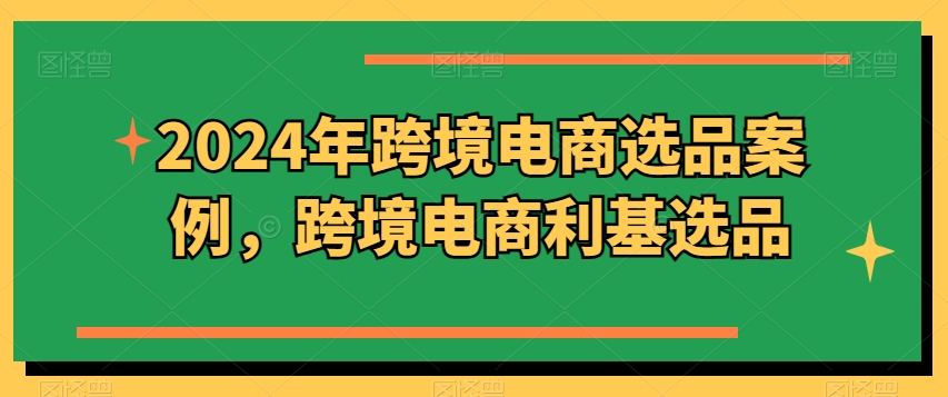 2024跨境电商爆款选品指南：挖掘小众蓝海市场-小伟资源网