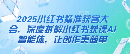 2025小红书AI获客大会：智能拆解，轻松创作-小伟资源网