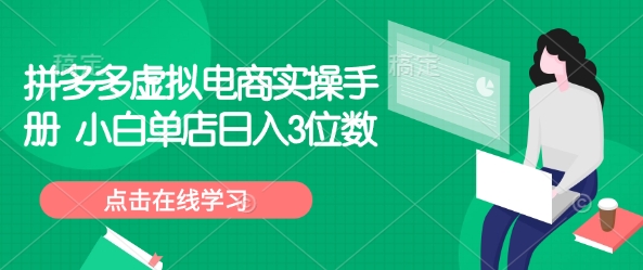 《拼多多虚拟店铺速成指南：新手轻松日赚300+》-小伟资源网