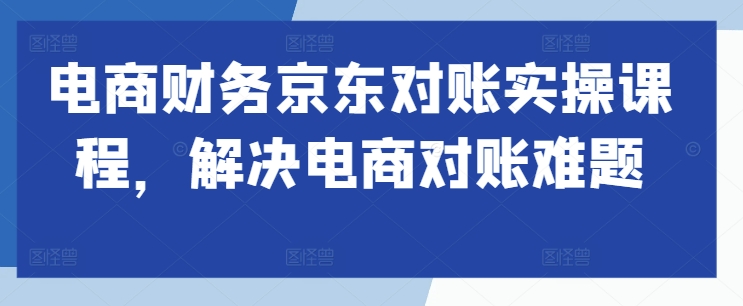 《京东电商对账实操课：轻松解决财务难题》-小伟资源网