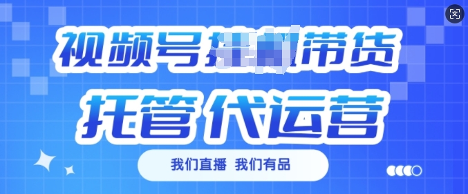 \”视频号直播带货托管服务，月入轻松+3K秘诀\”-小伟资源网