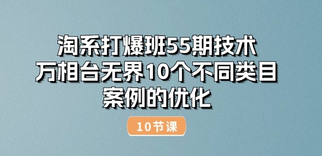 《淘系55期爆款技术：万相台无界10大品类优化实战(10节课)》-小伟资源网
