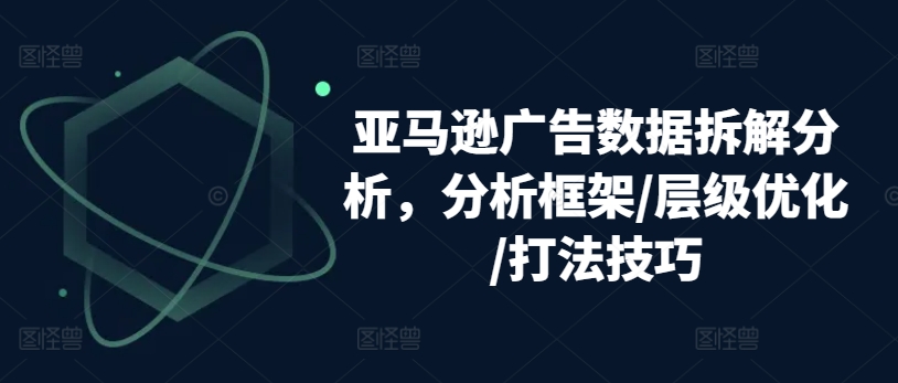 亚马逊广告数据深度解析：框架优化与实战技巧全攻略-小伟资源网