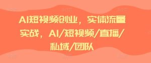 AI短视频创业实战：私域流量+直播变现+团队管理全攻略-小伟资源网