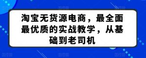 淘宝无货源电商实战教程：从入门到精通，新手变高手-小伟资源网