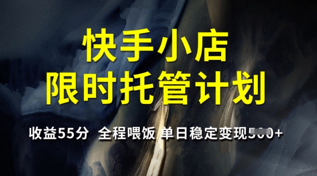 \”快手小店托管计划：55分成+日赚5单，新手也能轻松变现！\”-小伟资源网