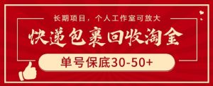 快递包裹回收暴利项目:单号日赚50+,个人工作室轻松放大【内幕解析】-小伟资源网
