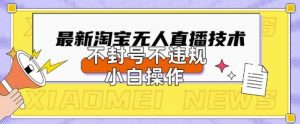 2025淘宝无人直播10.0黑科技：零违规小白速成，日赚千元秘诀大公开-小伟资源网