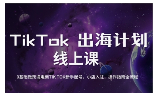 \”TikTok跨境电商0基础入门：新手起号、小店入驻与运营全流程指南\”-小伟资源网