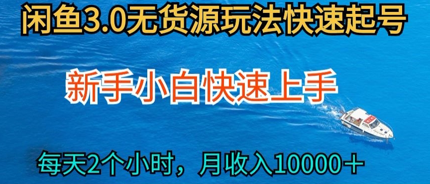 2024闲鱼无货源赚钱攻略：新手2小时日赚300+，轻松月入过万-小伟资源网